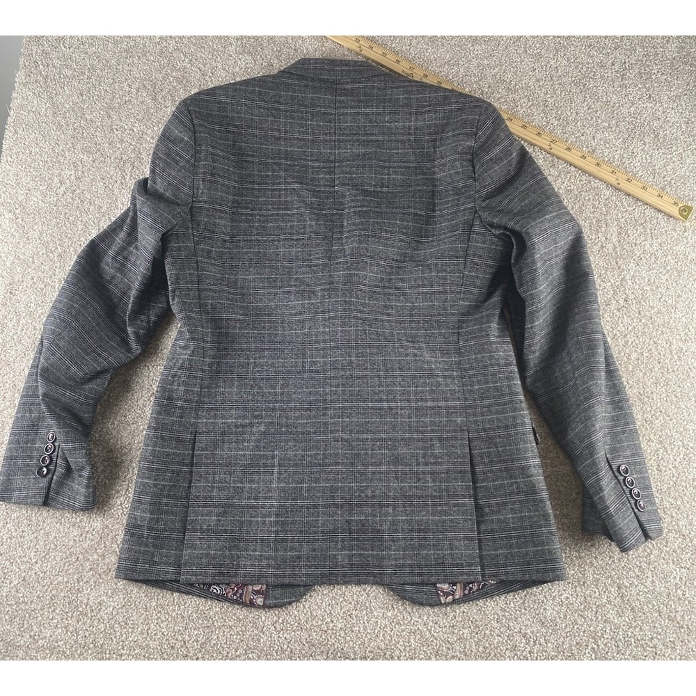 Paisley & Gray Slim Fit Rayon Stretch Gray Plaid Blazer Men 42R Preppy Old Money - Picture 13 of 13